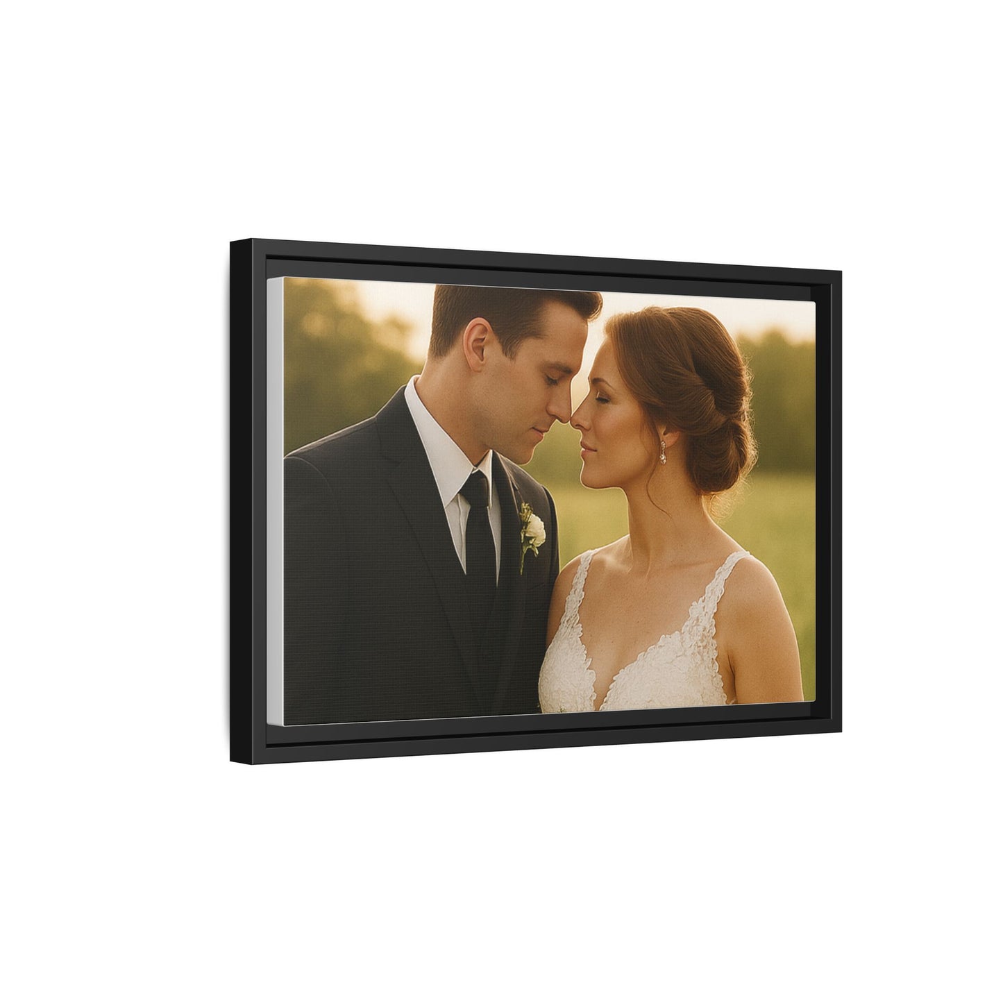 Custom Wedding Frame Horizontal Matte Canvas