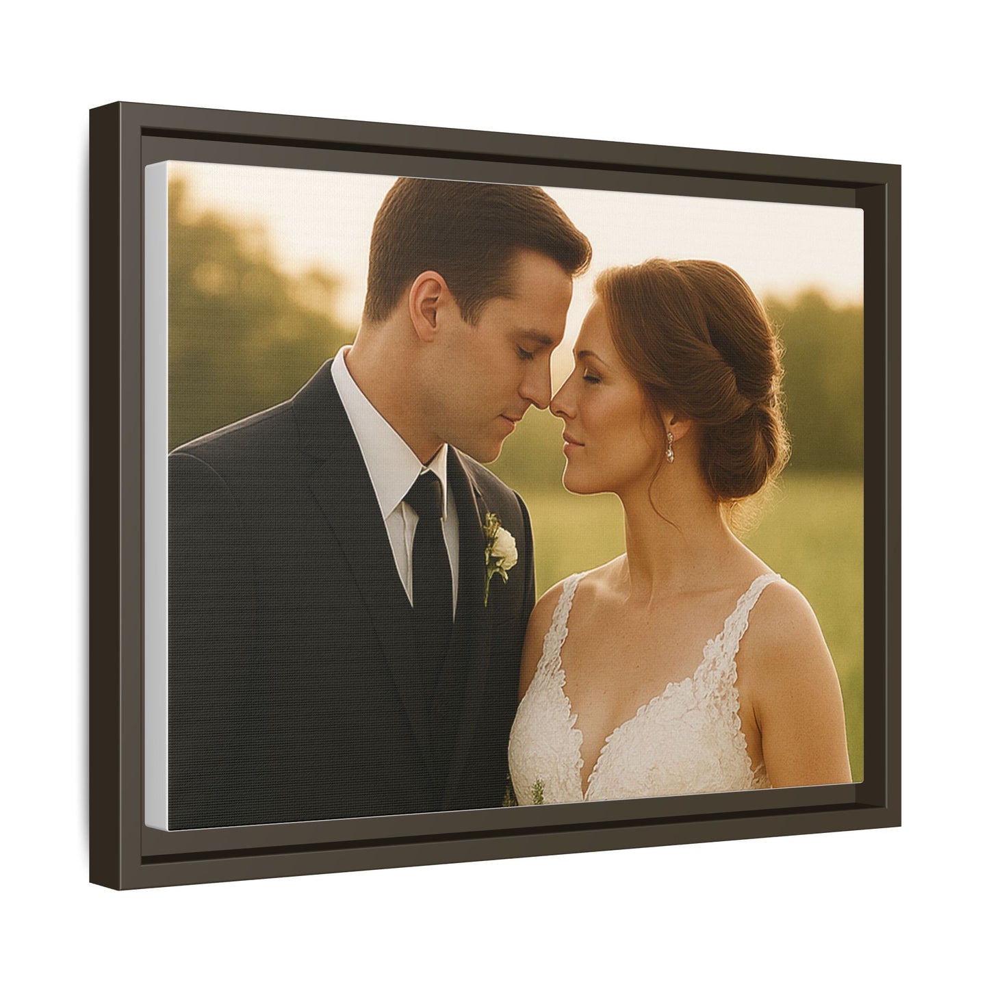 Custom Wedding Frame Horizontal Matte Canvas