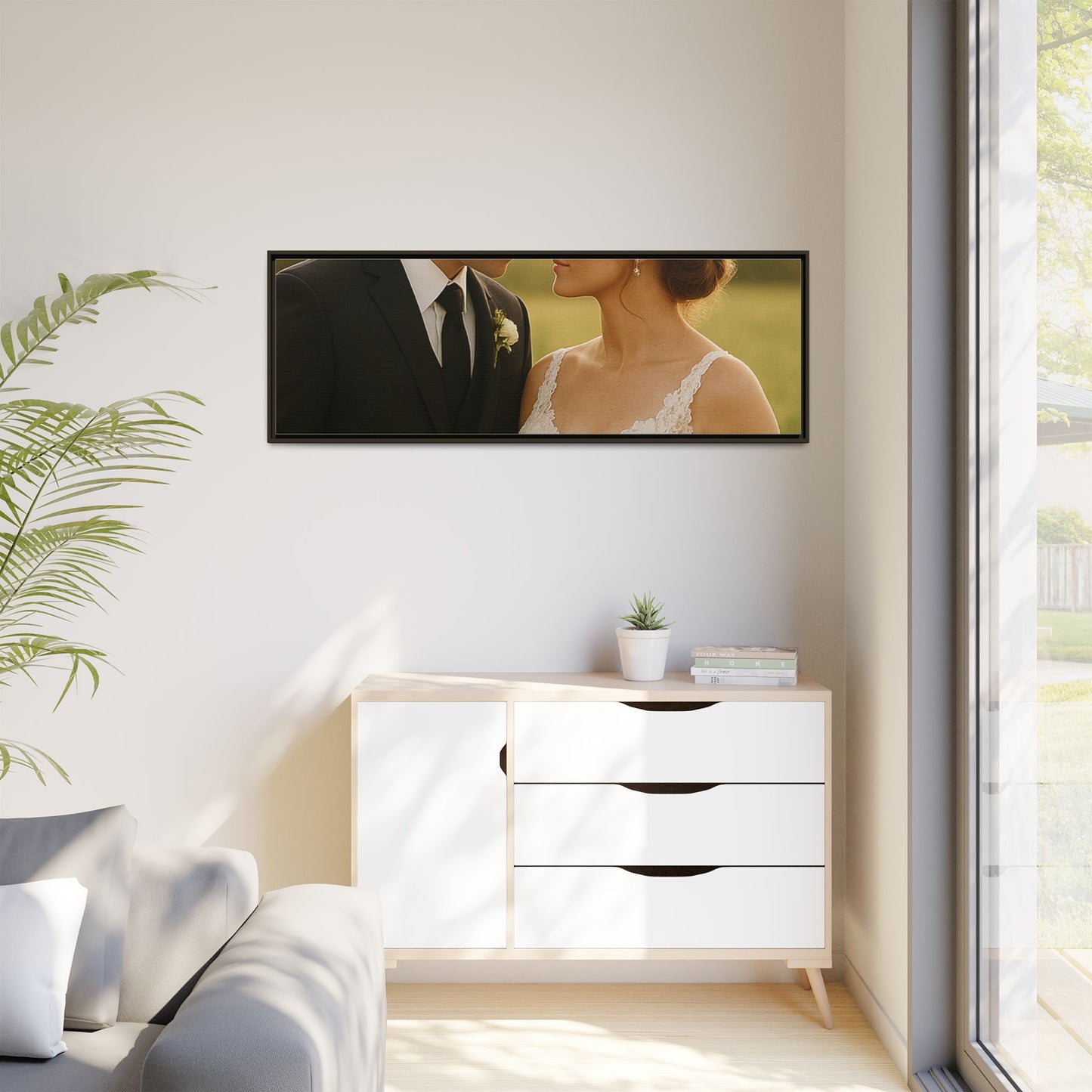 Custom Wedding Frame Horizontal Matte Canvas