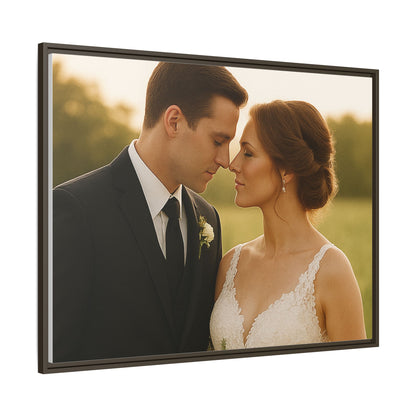 Custom Wedding Frame Horizontal Matte Canvas