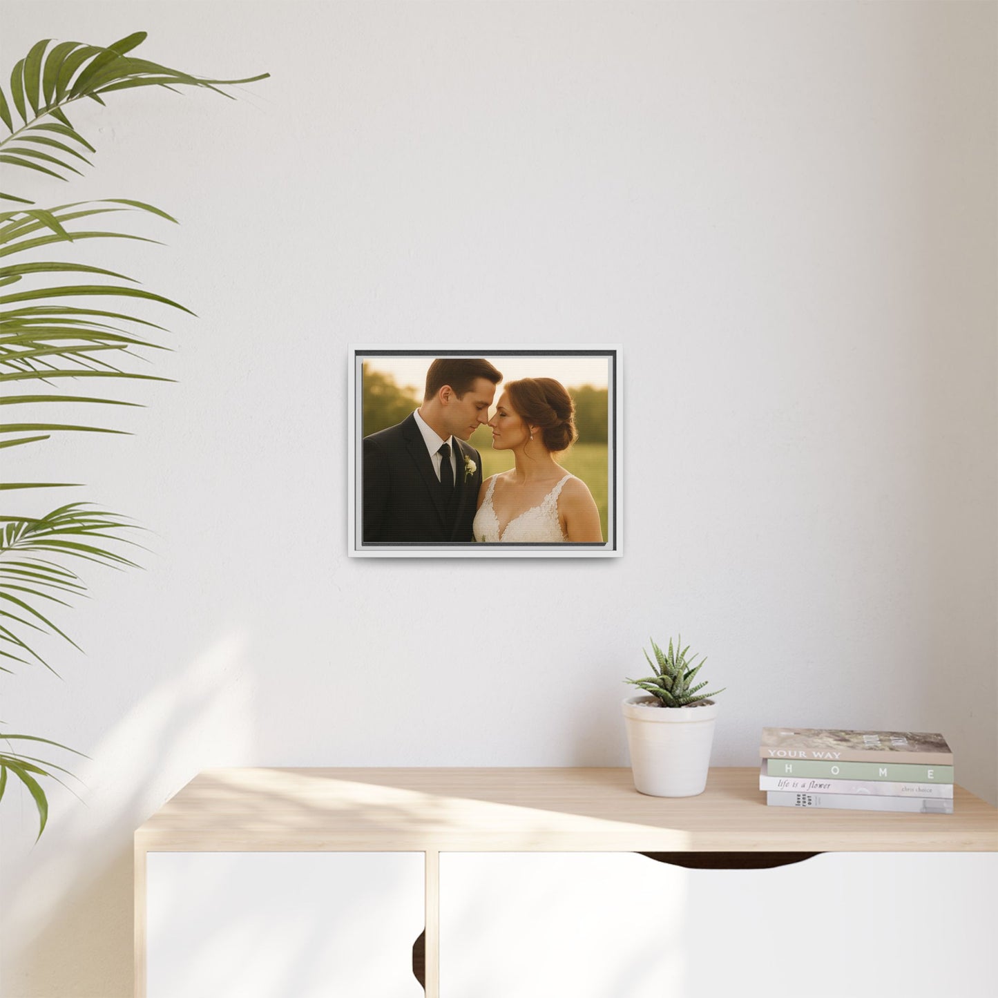 Custom Wedding Frame Horizontal Matte Canvas