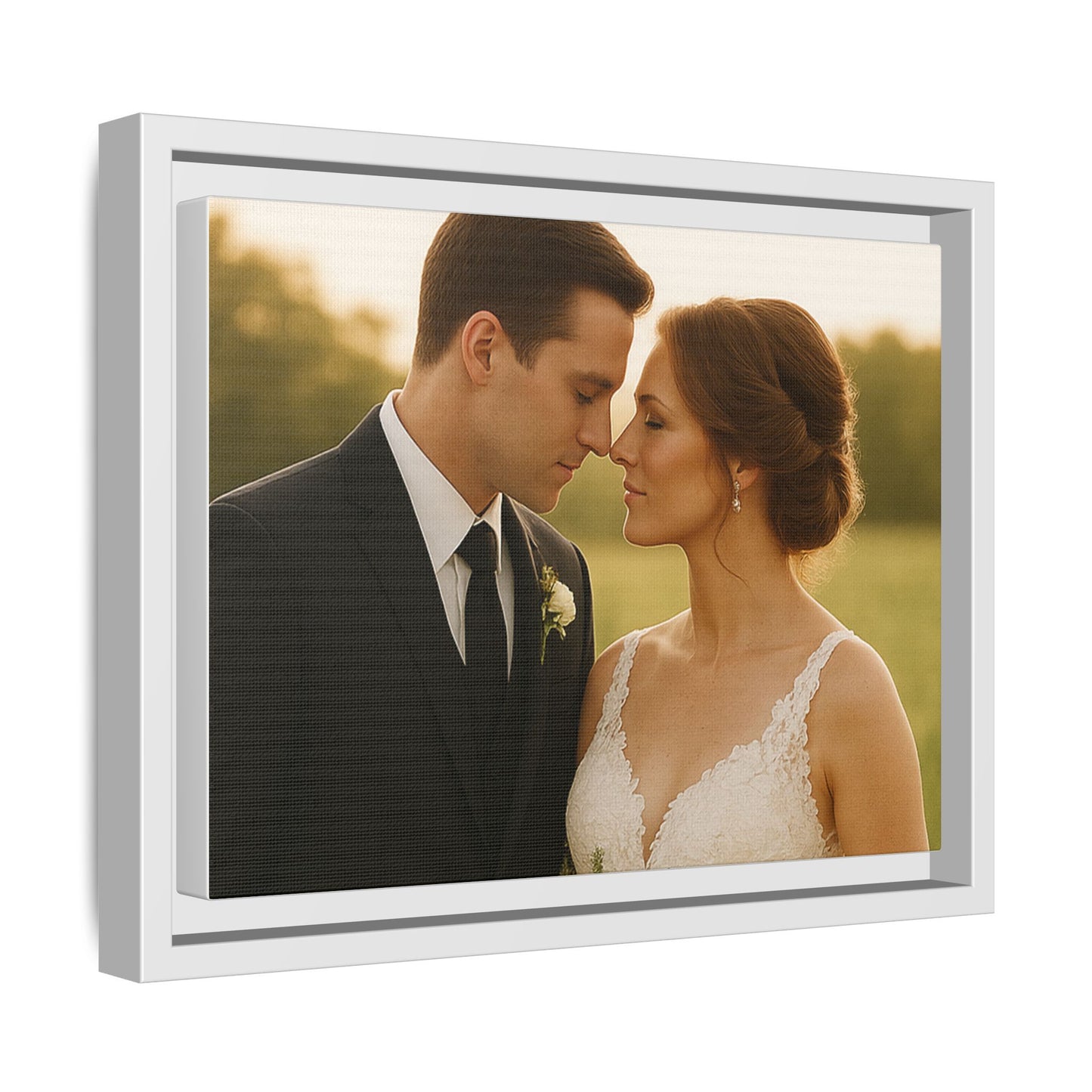 Custom Wedding Frame Horizontal Matte Canvas