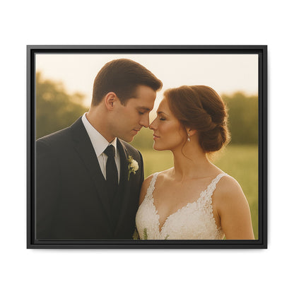 Custom Wedding Frame Horizontal Matte Canvas