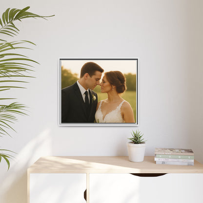 Custom Wedding Frame Horizontal Matte Canvas