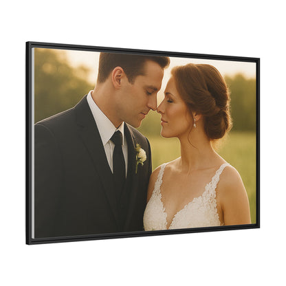 Custom Wedding Frame Horizontal Matte Canvas