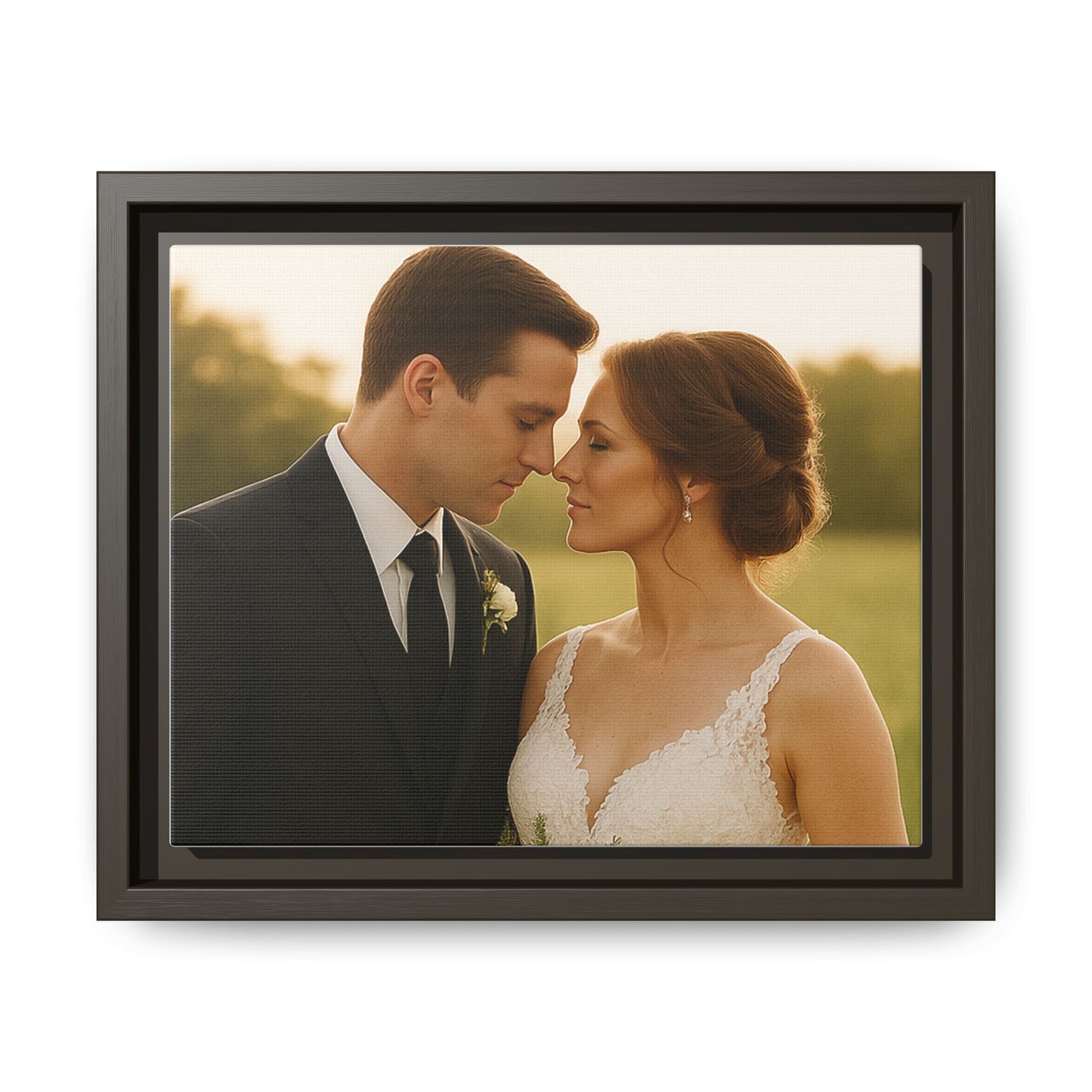 Custom Wedding Frame Horizontal Matte Canvas