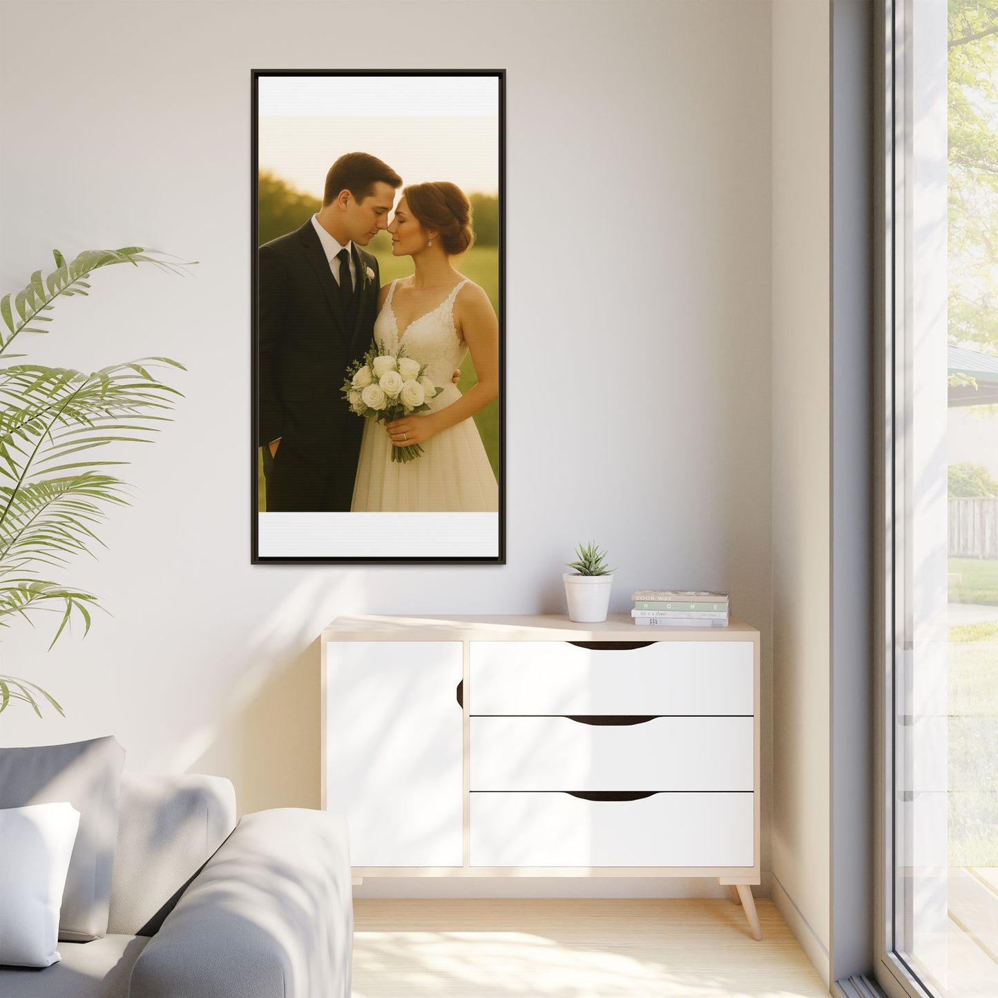 Custom Wedding Frame Vertical Matte Canvas