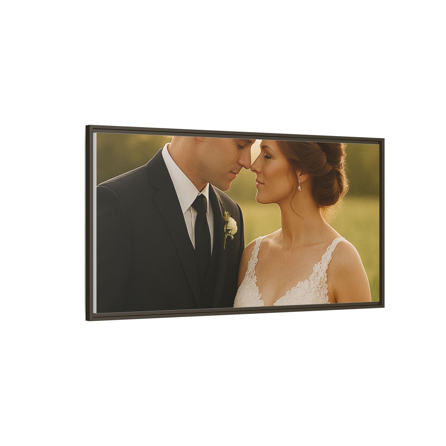Custom Wedding Frame Horizontal Matte Canvas