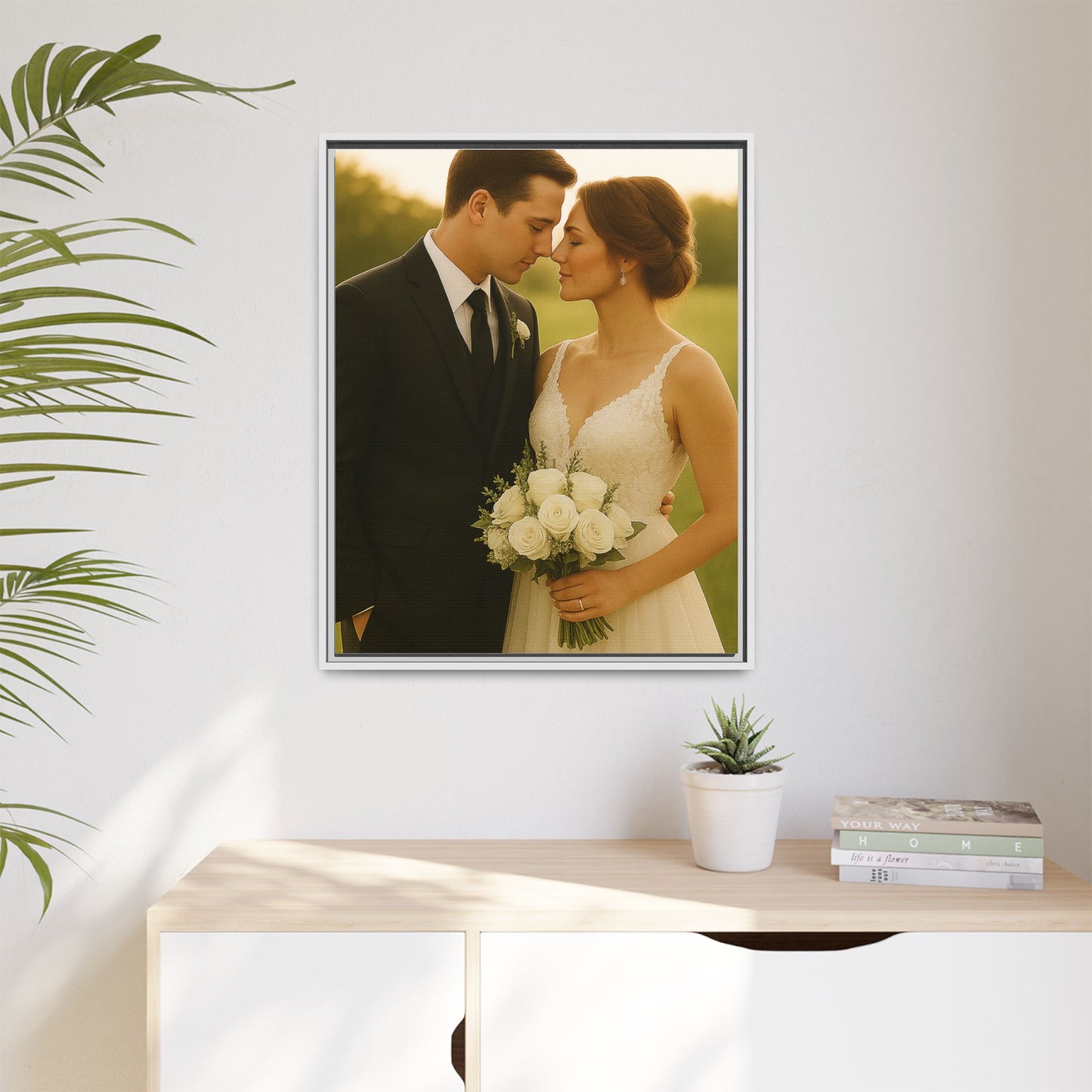 Custom Wedding Frame Vertical Matte Canvas