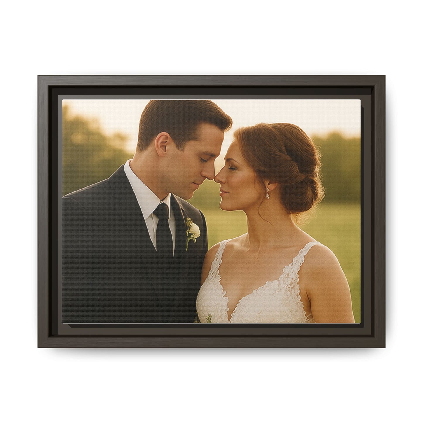Custom Wedding Frame Horizontal Matte Canvas