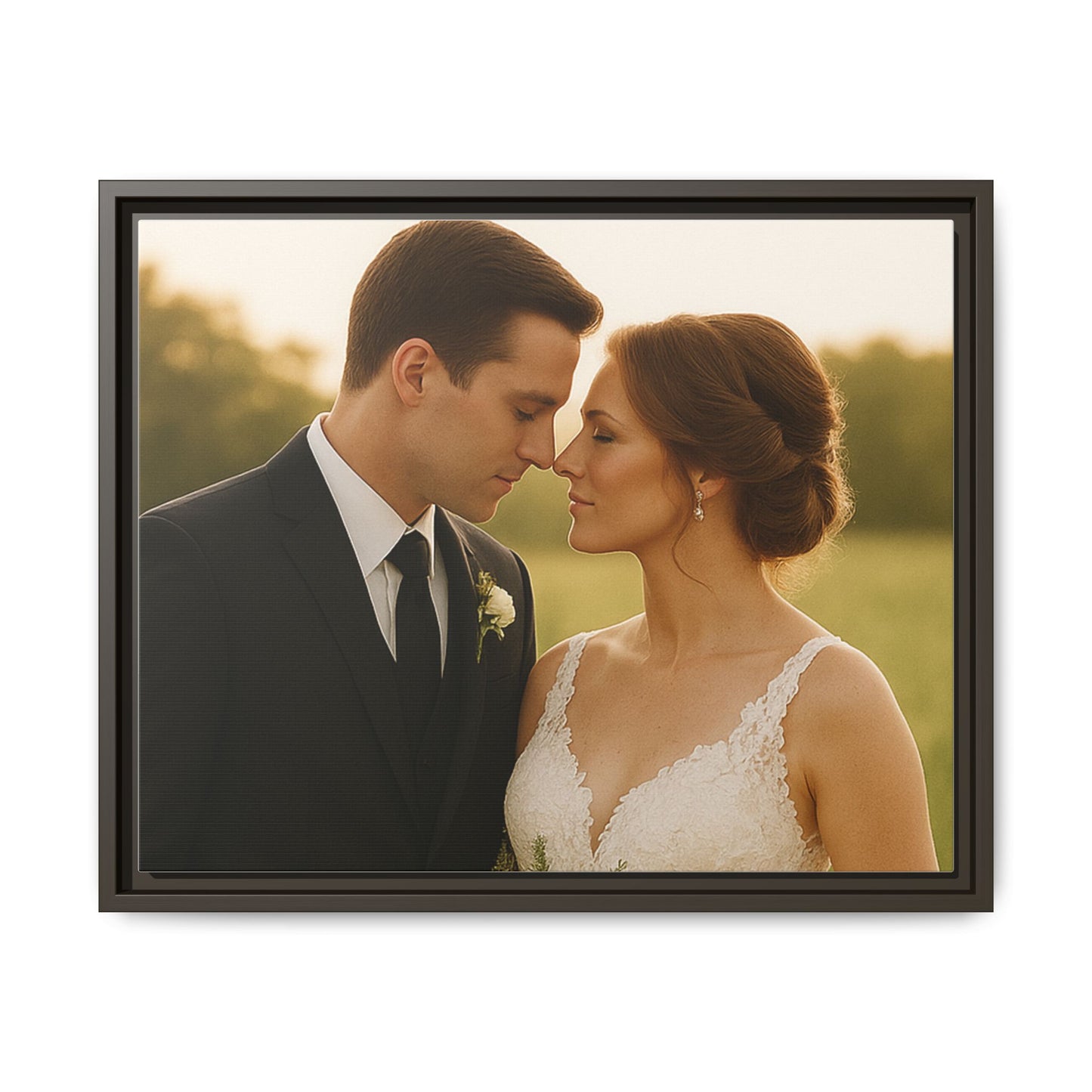 Custom Wedding Frame Horizontal Matte Canvas