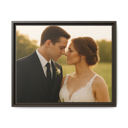 Custom Wedding Frame Horizontal Matte Canvas