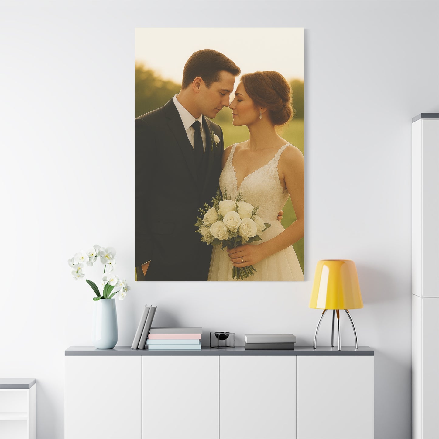 Custom Wedding Matte Vertical Canvas