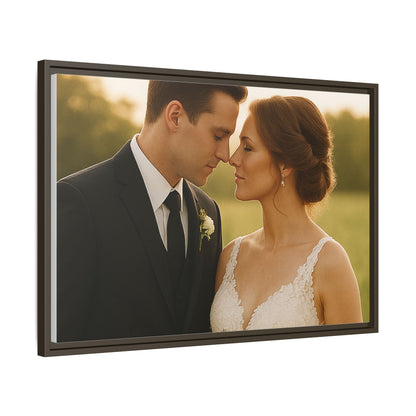 Custom Wedding Frame Horizontal Matte Canvas
