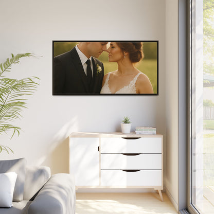 Custom Wedding Frame Horizontal Matte Canvas