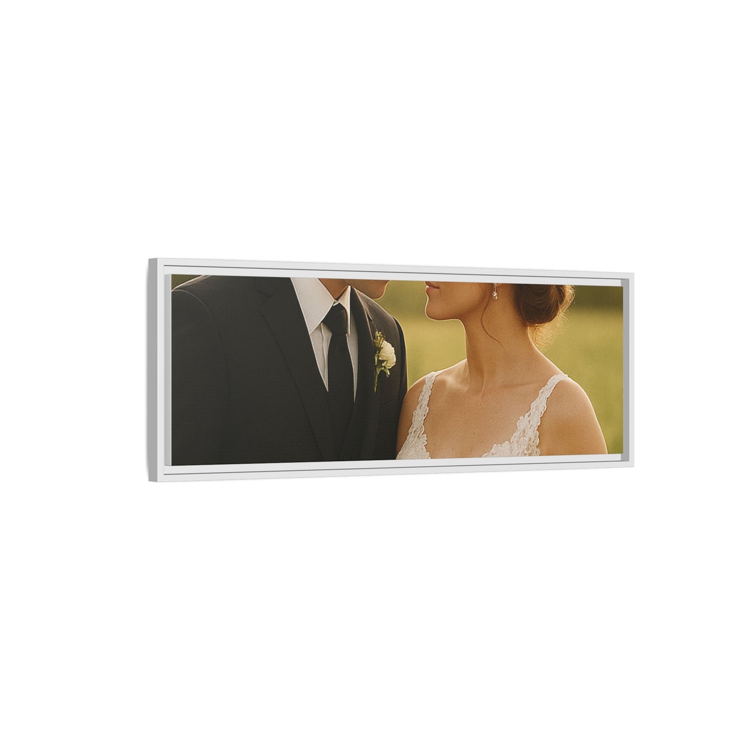 Custom Wedding Frame Horizontal Matte Canvas