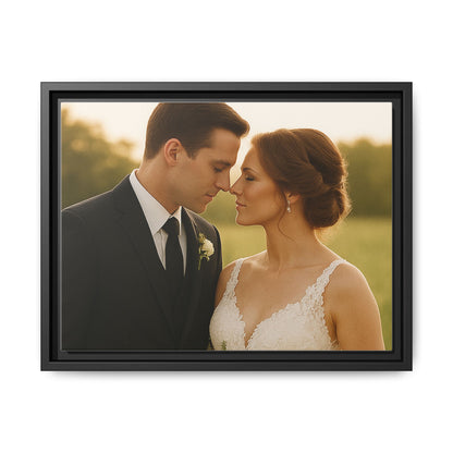 Custom Wedding Frame Horizontal Matte Canvas