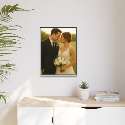 Custom Wedding Frame Vertical Matte Canvas