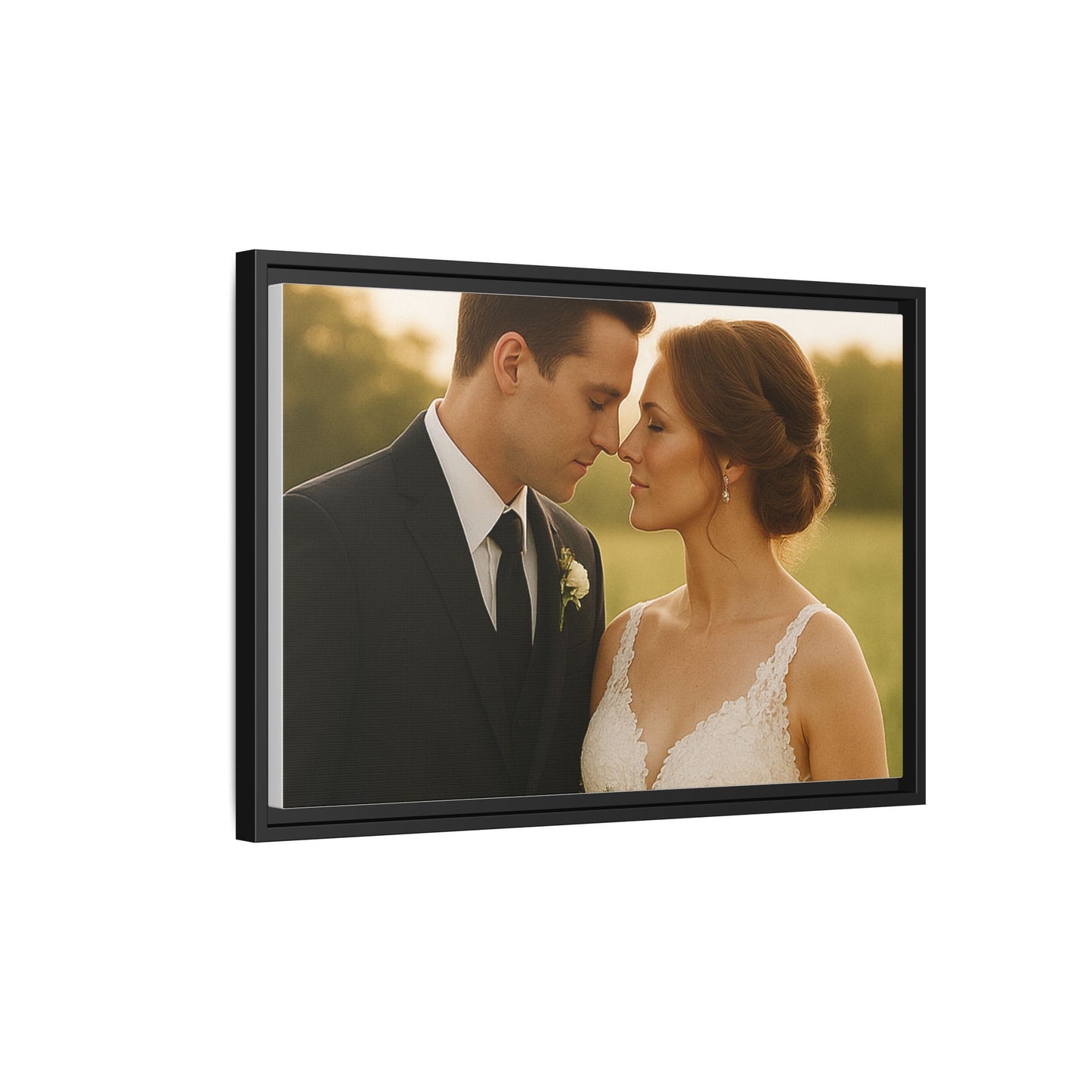 Custom Wedding Frame Horizontal Matte Canvas