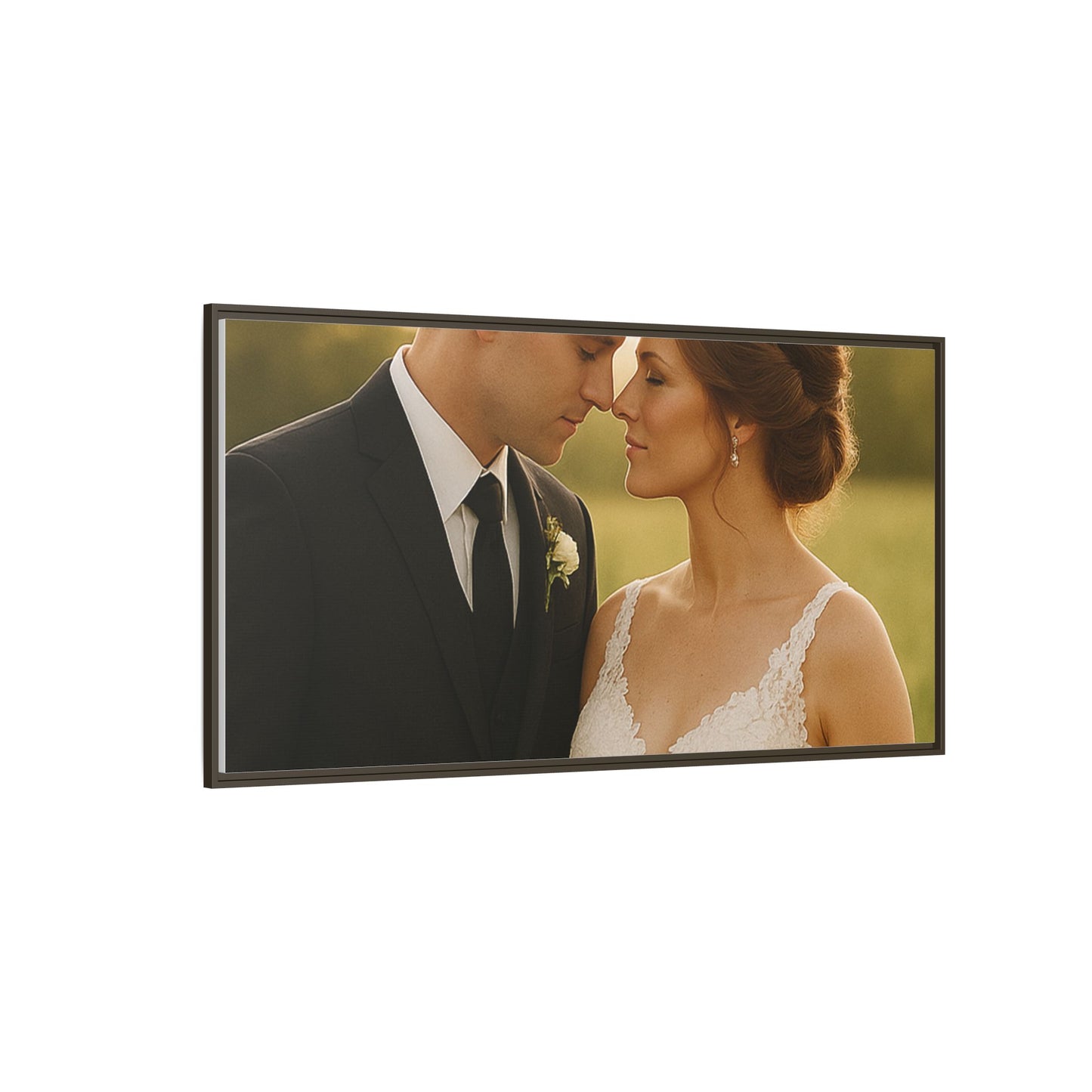 Custom Wedding Frame Horizontal Matte Canvas
