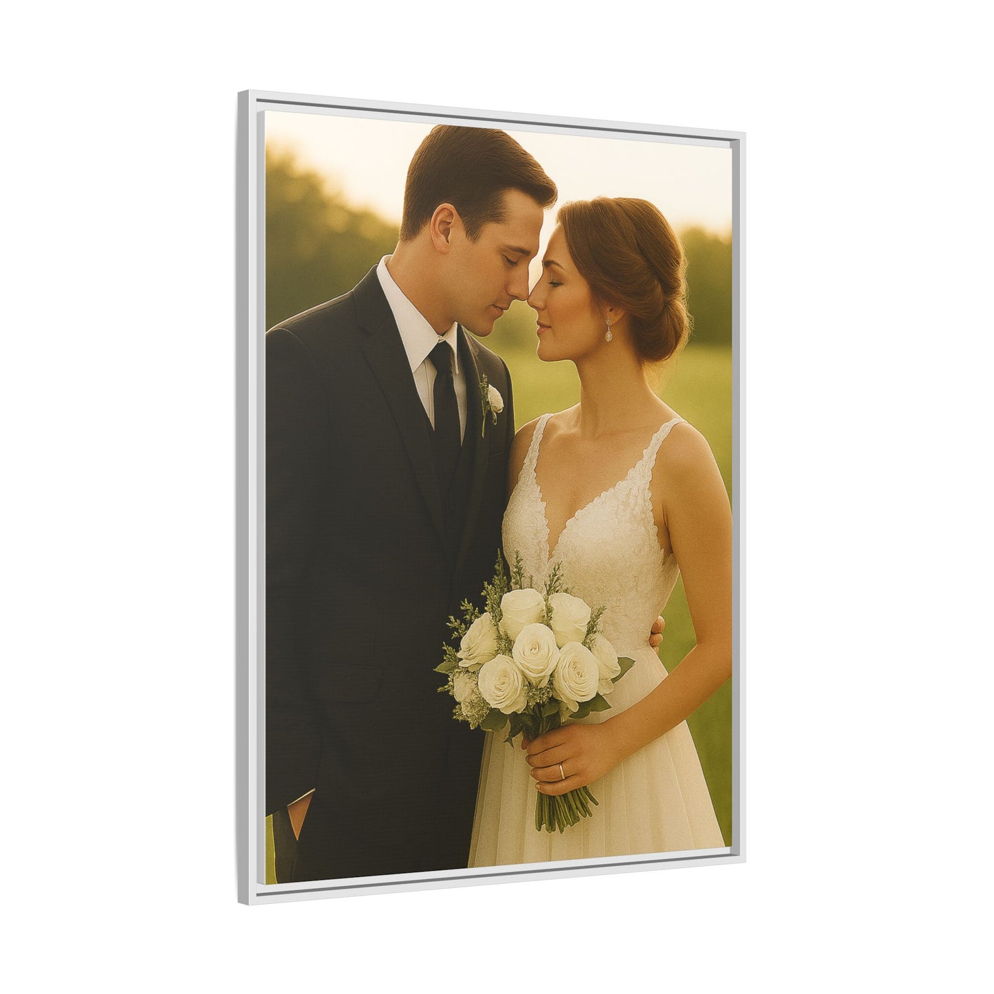 Custom Wedding Frame Vertical Matte Canvas