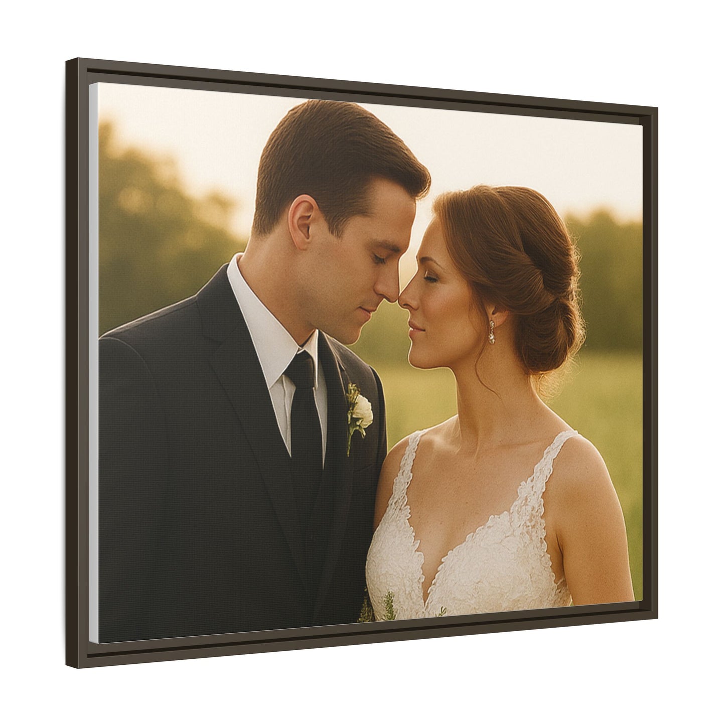 Custom Wedding Frame Horizontal Matte Canvas