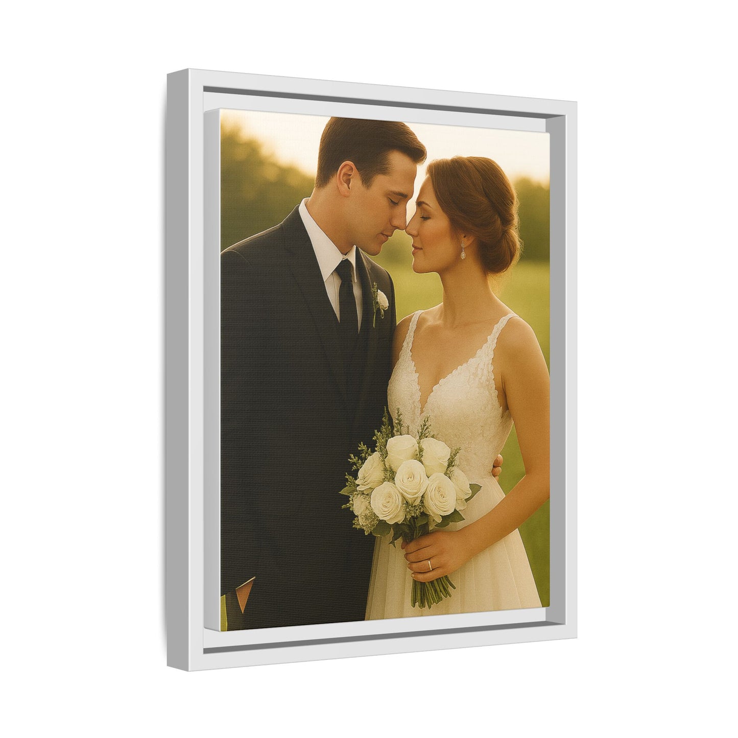 Custom Wedding Frame Vertical Matte Canvas
