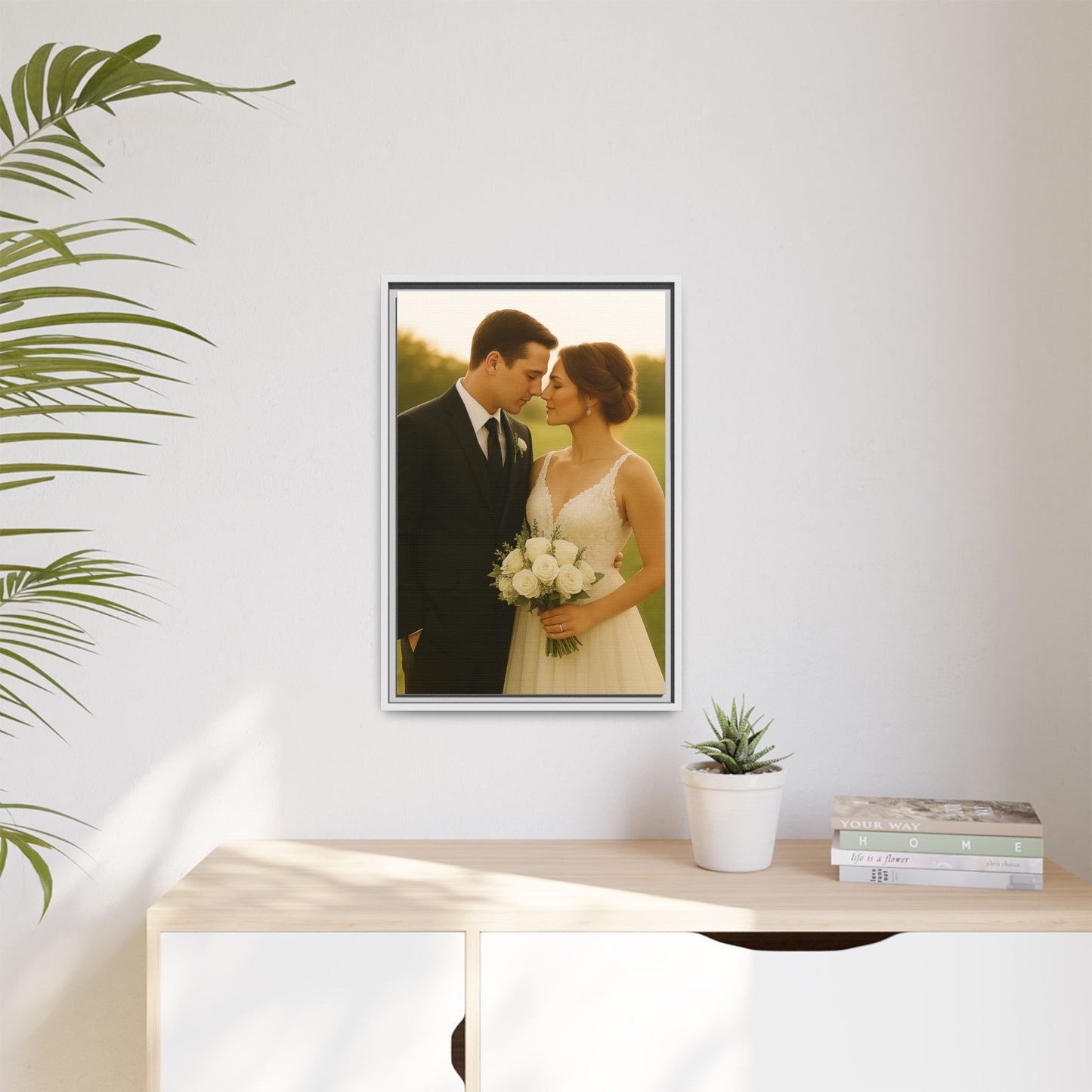 Custom Wedding Frame Vertical Matte Canvas