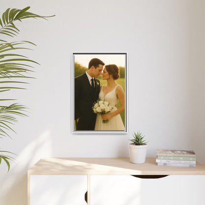 Custom Wedding Frame Vertical Matte Canvas
