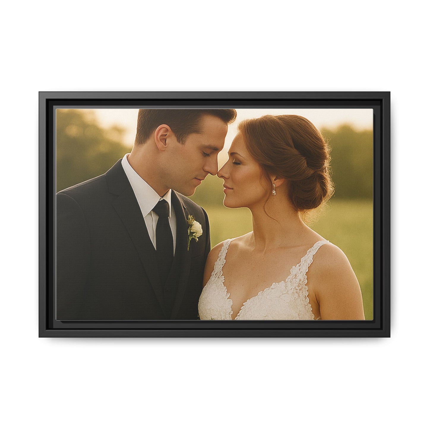 Custom Wedding Frame Horizontal Matte Canvas