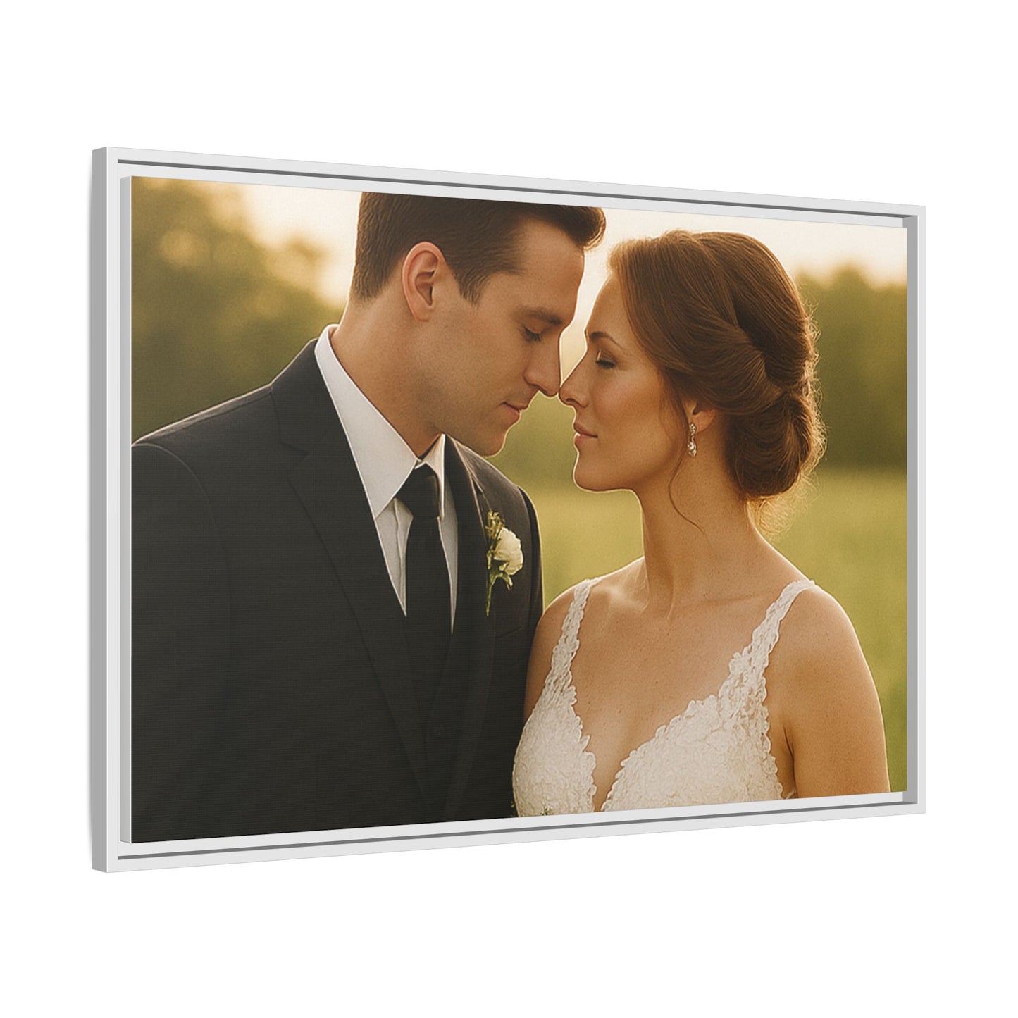 Custom Wedding Frame Horizontal Matte Canvas