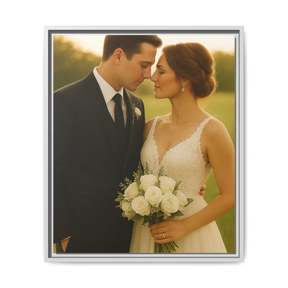 Custom Wedding Frame Vertical Matte Canvas