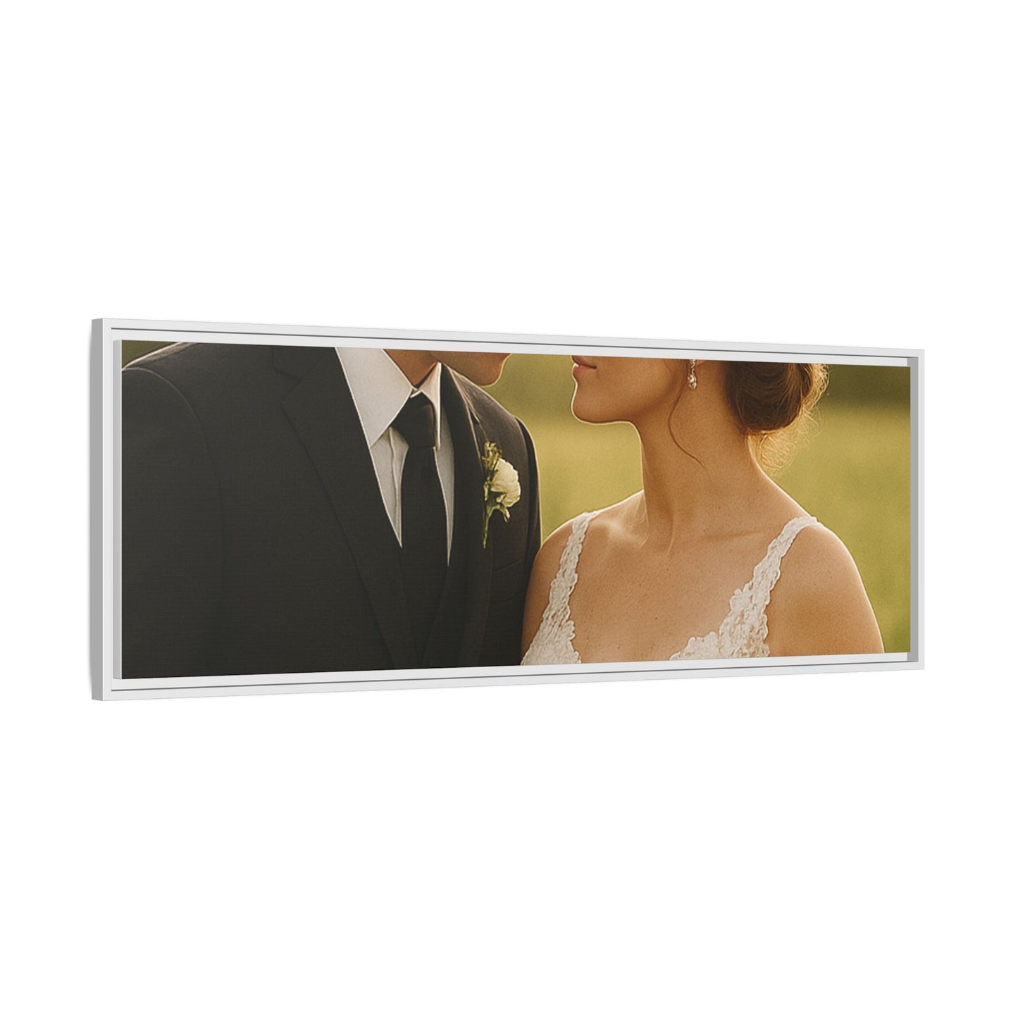 Custom Wedding Frame Horizontal Matte Canvas