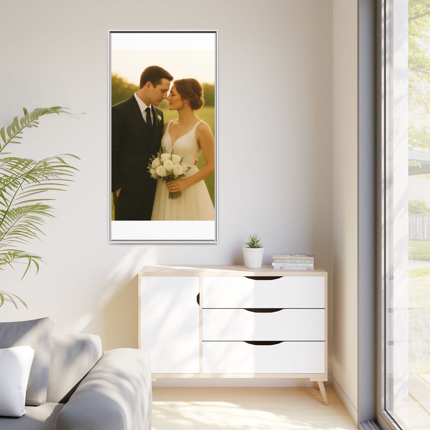 Custom Wedding Frame Vertical Matte Canvas