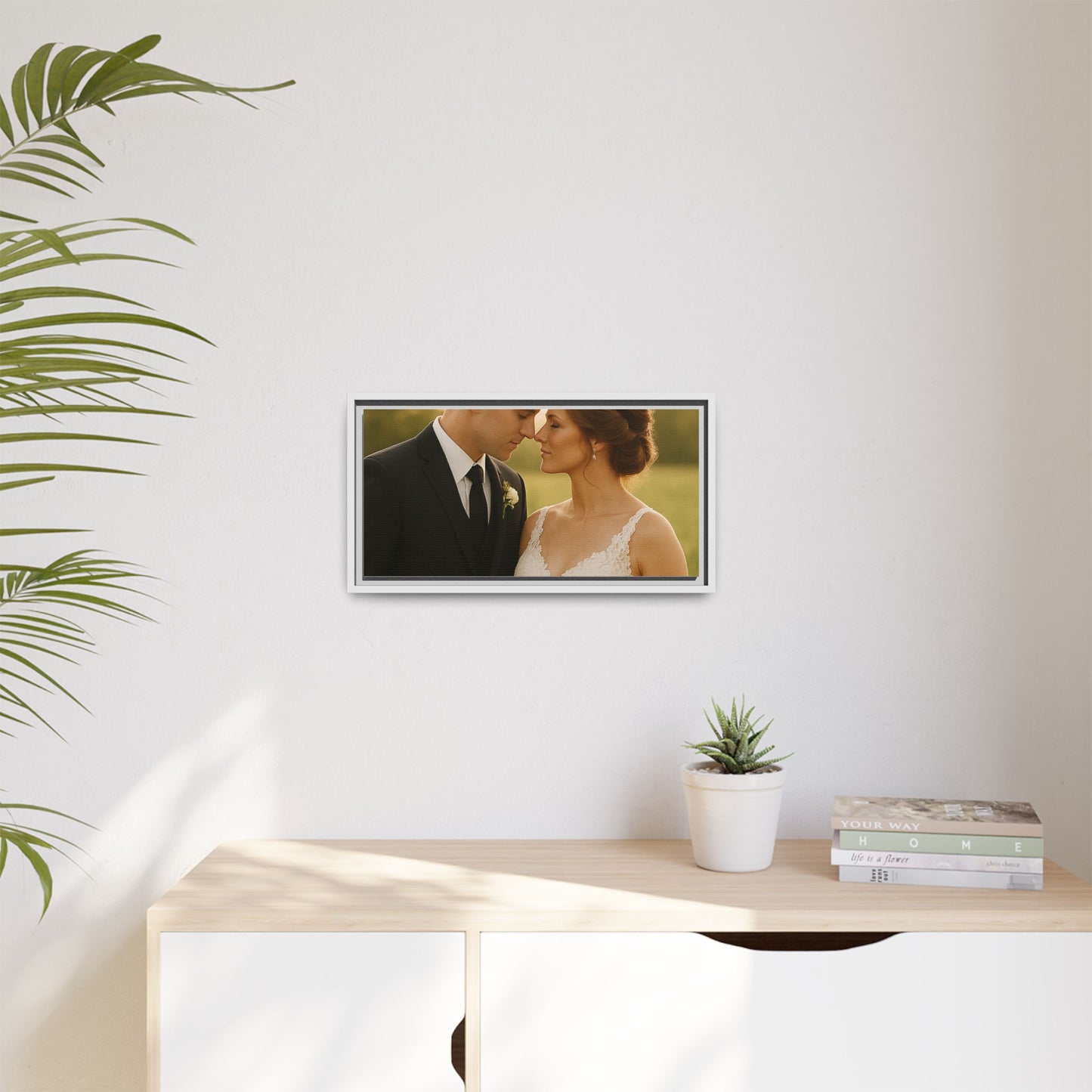 Custom Wedding Frame Horizontal Matte Canvas
