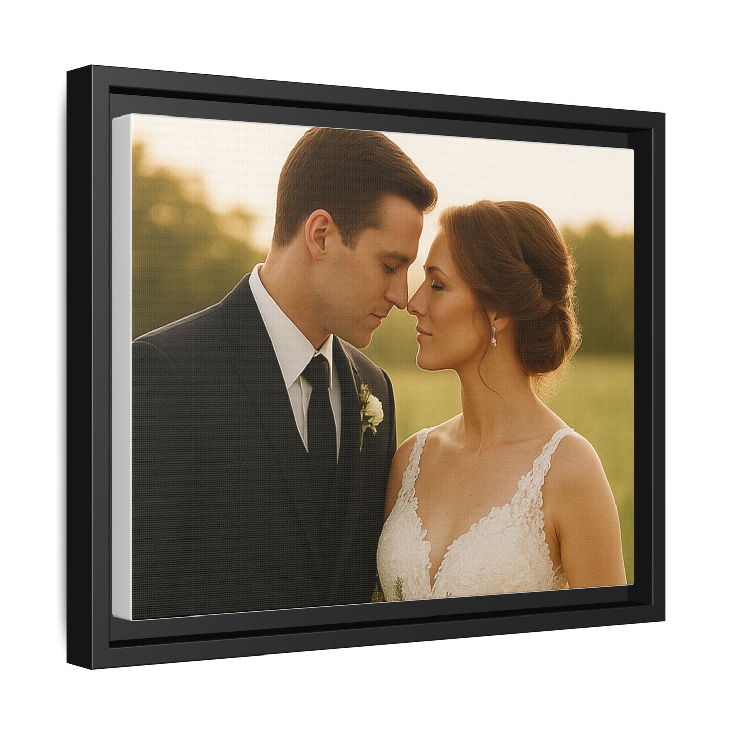 Custom Wedding Frame Horizontal Matte Canvas