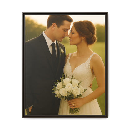 Custom Wedding Frame Vertical Matte Canvas