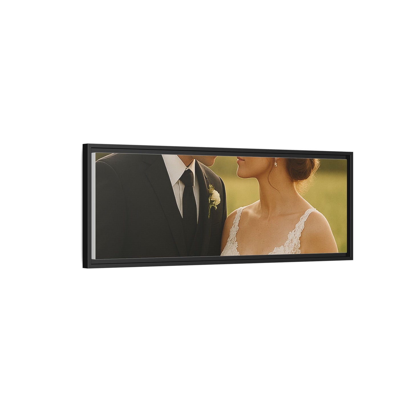Custom Wedding Frame Horizontal Matte Canvas