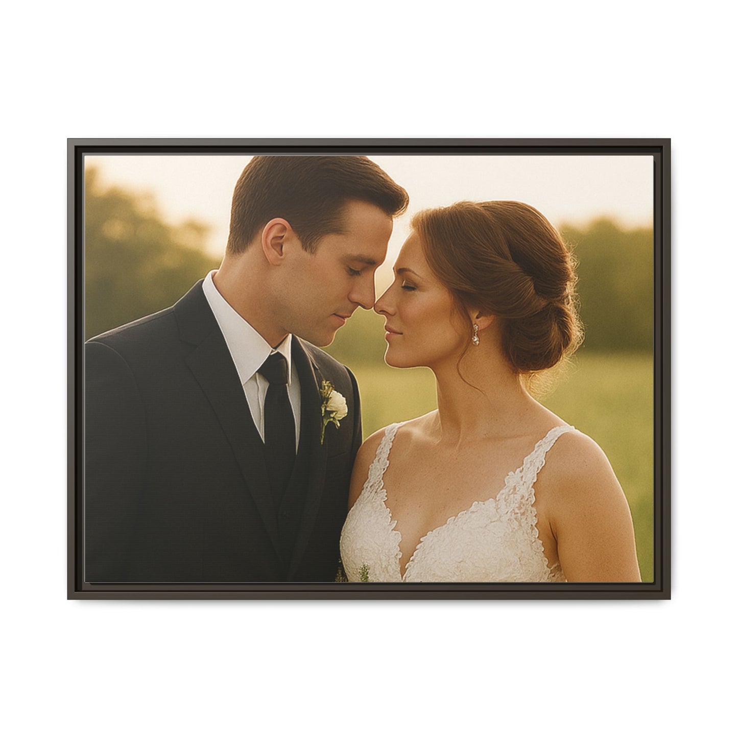 Custom Wedding Frame Horizontal Matte Canvas