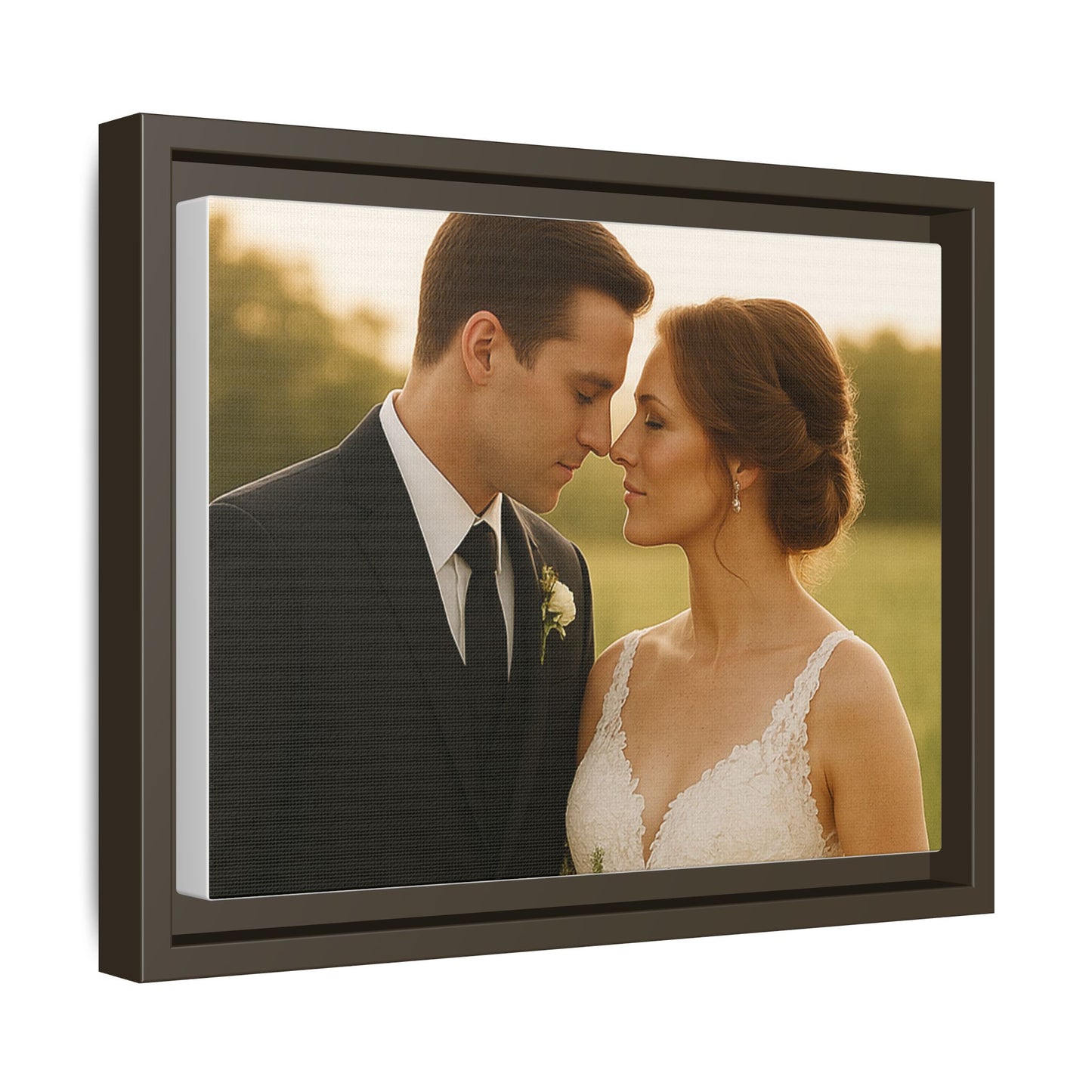 Custom Wedding Frame Horizontal Matte Canvas
