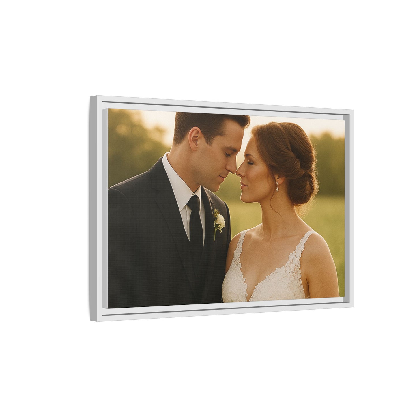 Custom Wedding Frame Horizontal Matte Canvas