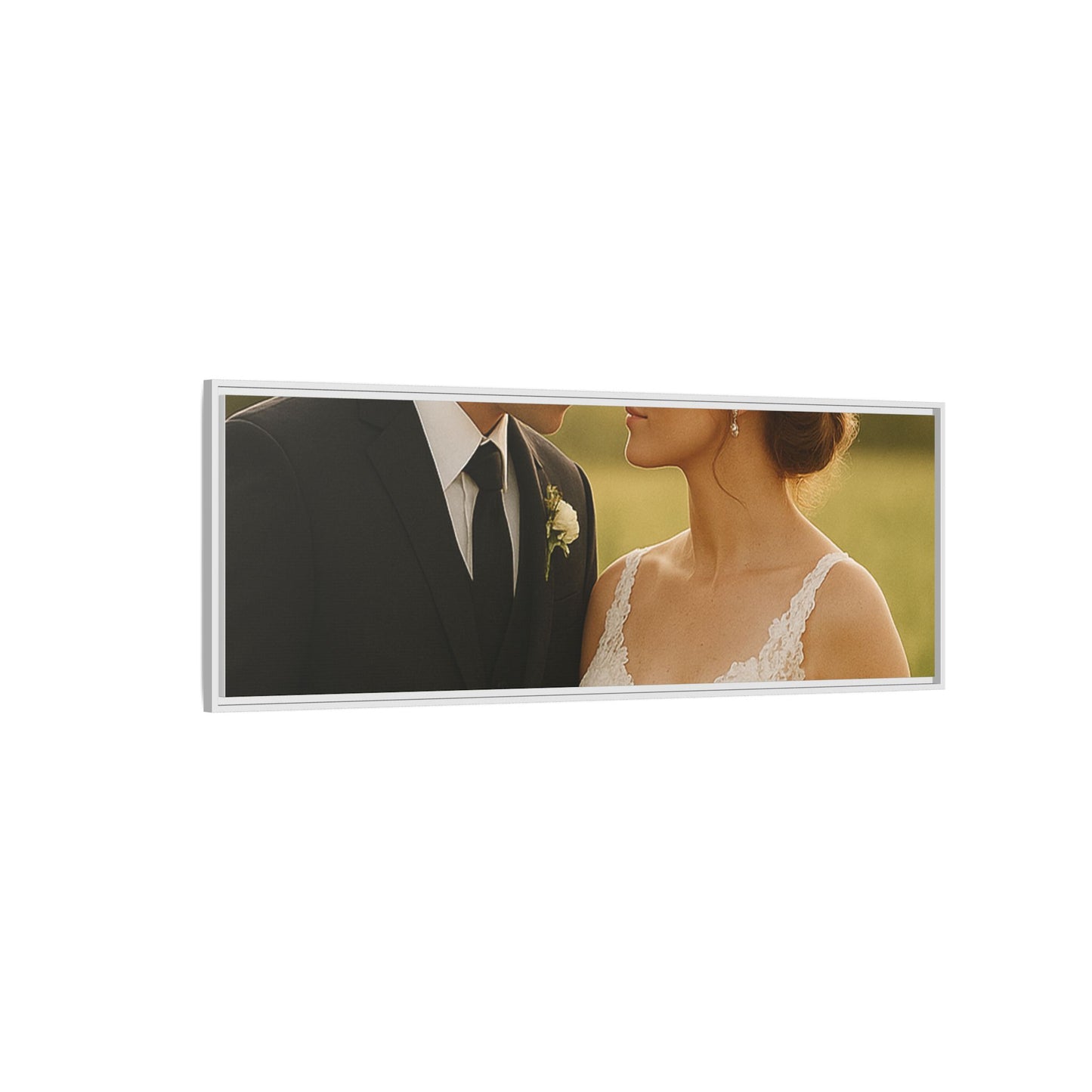 Custom Wedding Frame Horizontal Matte Canvas