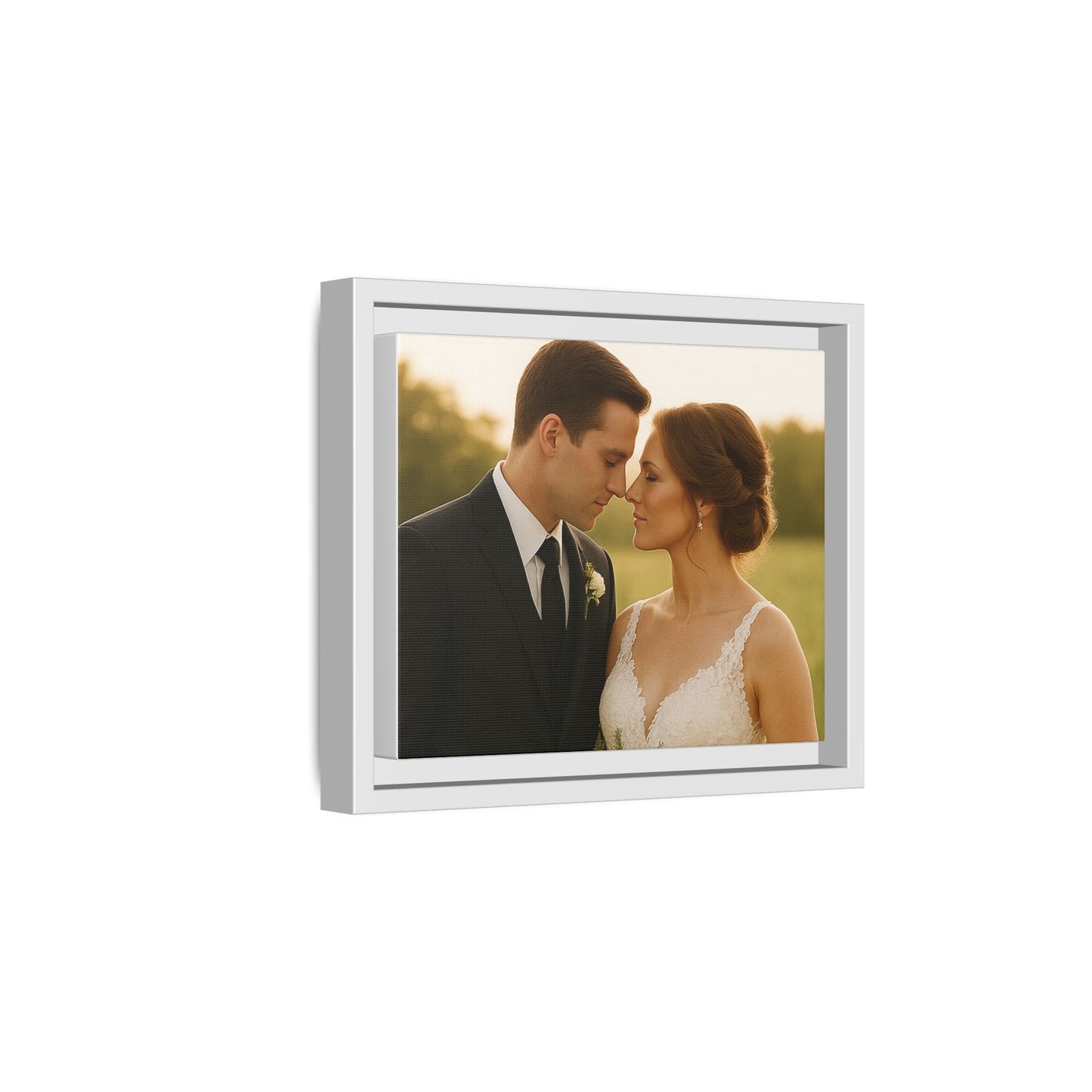 Custom Wedding Frame Horizontal Matte Canvas