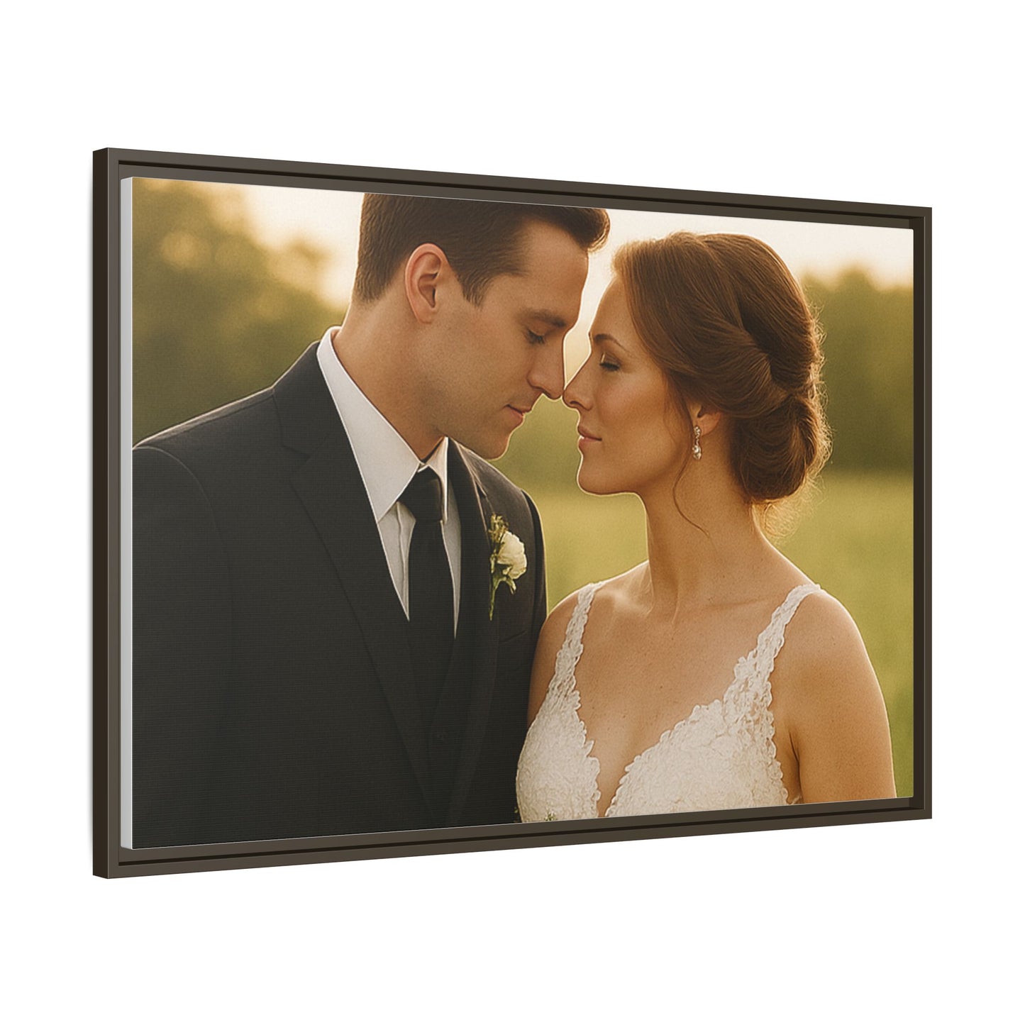 Custom Wedding Frame Horizontal Matte Canvas