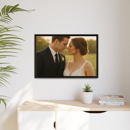 Custom Wedding Frame Horizontal Matte Canvas