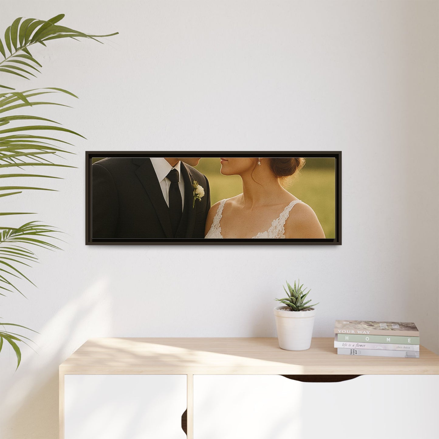 Custom Wedding Frame Horizontal Matte Canvas