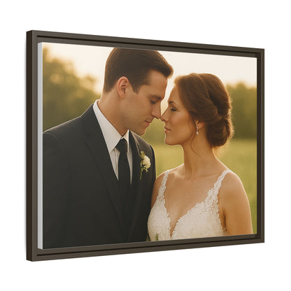 Custom Wedding Frame Horizontal Matte Canvas