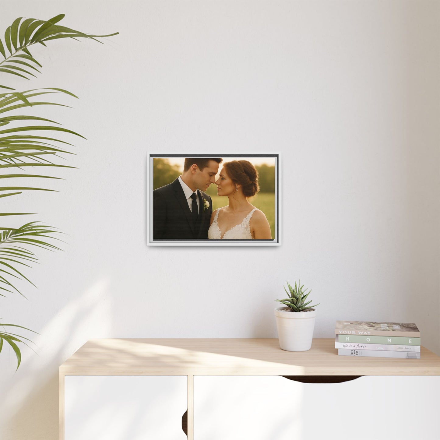 Custom Wedding Frame Horizontal Matte Canvas