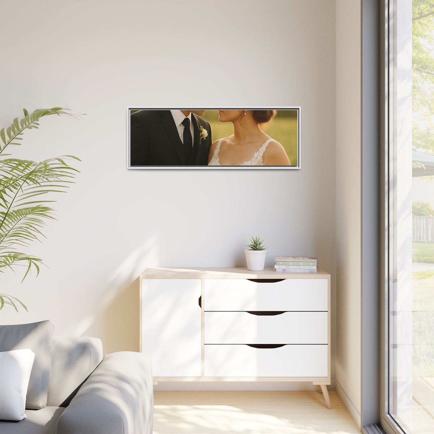 Custom Wedding Frame Horizontal Matte Canvas