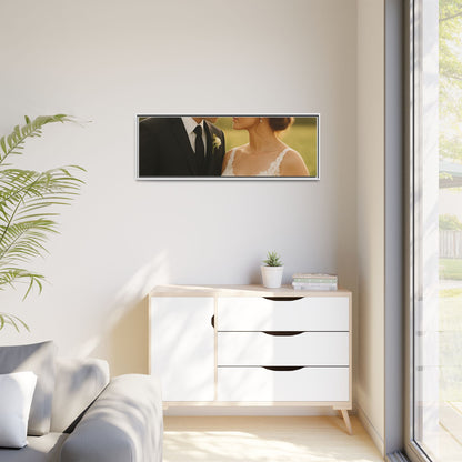 Custom Wedding Frame Horizontal Matte Canvas